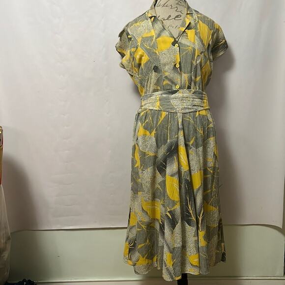 TILBER COTTON SLEEVELESS FIT & FLARE DRESS SIZE‎ US 12 EU 42 - Picture 1 of 7